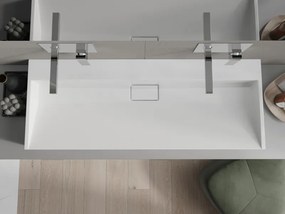 Mexen Ava umywalka nablatowa z konglomeratu B/O 120 x 46 cm, biała - 23011200