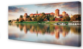 Duży obraz na płótnie Zamek Królewski na Wawelu nad Wisłą