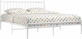 Białe metalowe łóżko małżeńskie 180x200 cm D2-N47