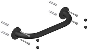 Uchwyt łazienkowy prosty chrom 30 cm