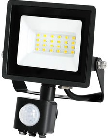 Reflektor zewnętrzny LED z czujnikiem LED/20W/230V IP44 6500K czarny