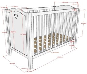 Białe łóżeczko z litego drewna sosnowego 60x120 cm Amori – Vipack