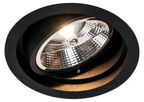 Okrągły reflektor wnękowy czarny regulowany - Chuck 111 Nowoczesny Oswietlenie wewnetrzne