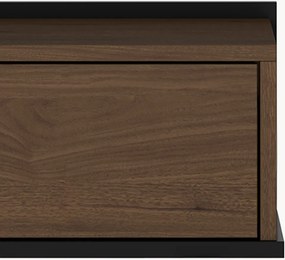 Szafka nocna wisząca Zenar z szufladą 50 cm - orzech elegant / czarny