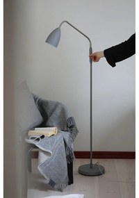 Szara lampa stojąca LED ze ściemniaczem z metalowym kloszem (wysokość 140 cm) Patro – Markslöjd