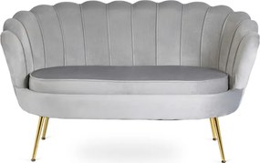 Sofa ZENDAYA Dwuosobowa Szara Muszelka Glamour do Salonu