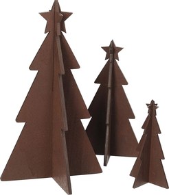 Dekoracja Rustic Trees 3 szt. brown