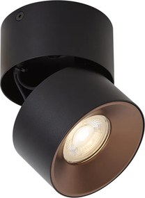 Nowoczesny reflektor natynkowy czarny GU10 50mm uchylny - Echo