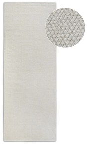 Kremowy chodnik z mieszanki wełny tkany ręcznie 80x200 cm Pradesh Natural White – Elle Decoration