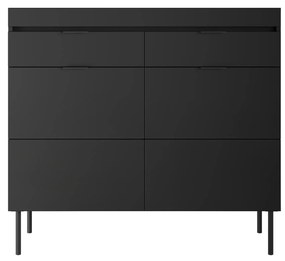 Komoda dwudrzwiowa Sentia 105 z dwoma szufladami - czarny / czarny