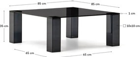 Ciemnoszary szklany stolik 85x85 cm Adularia – Kave Home
