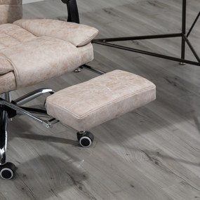 Vinsetto Fotel biurowy komputerowy z regulacją wysokości nowoczesny design mikrofibra czarny i beżowy | Aosom PL