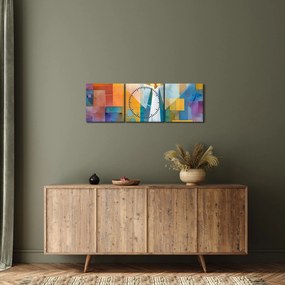 Obraz - Geometryczny anioł (z zegarem) (90x30 cm)