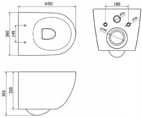 Miska wc czarna rimless deska wolnoopadająca duroplast wirowe spłukiwanie