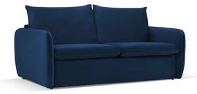 Ciemnoniebieska aksamitna rozkładana sofa 194 cm Vienna – Cosmopolitan Design