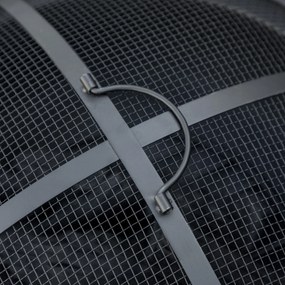 Outsunny Miska na ogień z pokrywą, kosz na ogień z hakem do podżegania na kemping