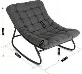 Fotel Bujany Ogrodowy AURORA na Płozach Szary Nowoczesny