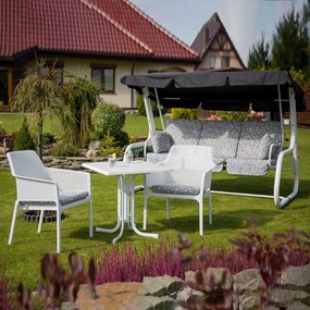 Stół ogrodowy Dine &amp; Relax 70 x 70 cm marble / biały PATIO
