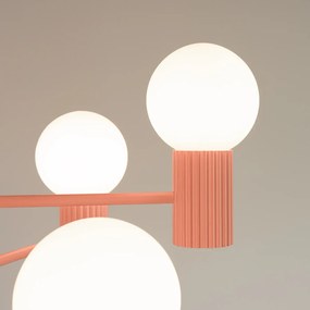 Żyrandol HALO 6 brzoskwiniowy ryflowany SOLLUX  LIGHTING