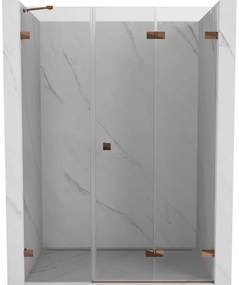 Mexen Lunar-F drzwi prysznicowe składane prawe 135 cm, transparent, różowe złoto - 836S-135-050-60-00-P