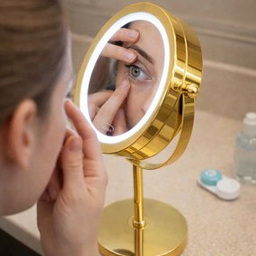 Lusterko Do Makijażu PREMIUM Kosmetyczne POWIĘKSZAJĄCE 10X Podświetlane LED