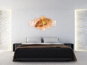 Obraz - Pomarańczowy motyl, akwarela (125x70 cm)