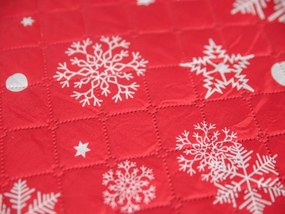 Narzuta na łóżko ze wzorem SNOWFALL, czerwona Rozmiar: 170 x 210 cm
