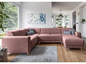 Różowy rozkładany/ze schowkiem narożnik (lewostronny/w kształcie litery U) Classy Sophie – Miuform