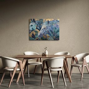 Obraz - Konie na złotym tle (70x50 cm)