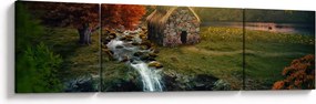 Obraz domku w bajkowym krajobrazie (170x50 cm)