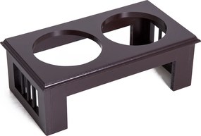 PawHut Miski Podwyższone dla Zwierząt 2 Miski Stal Szlachetna MDF Kawowy dla Psów i Kotów | Aosom PL