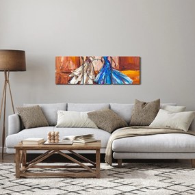 Obraz - tancerz, obraz olejny (z zegarem) (90x30 cm)