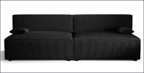 Czarna rozkładana sofa sztruksowa - Lider 3X