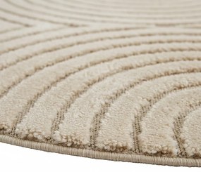 Dywan nowoczesny Art 3D Geometria beżowy 160 cm x 160 cm koło