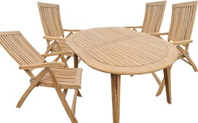 TECTONA - drewniany rozkładany stół tekowy 150/200x95 cm - Towar z drobną wadą (N294)