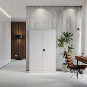 Szafa biurowa metalowa na akta szara JAN II, 1150 x 1850 x 400 mm