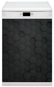 Mata na zmywarkę magnes Czarny wzór Hexagon