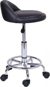 Czarny tapicerowany taboret obrotowy R1-H55