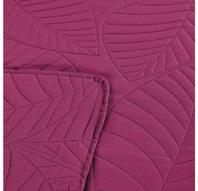 Fioletowa narzuta na łóżko z wzorem LEAVES Rozmiar: 200 x 220 cm