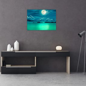 Obraz - Księżyc w pełni nad powierzchnią (70x50 cm)