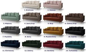 Popielata sofa welurowa z funkcją spania - Adante