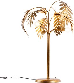 Lampa stołowa art deco złota 3-światłowa - Botanica