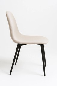 Pakiet 4 krzese z czarnej tkaniny Teok