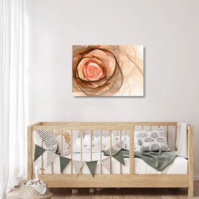 Obraz na szkle - Róża w artystycznym duchu (70x50 cm)