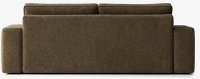 Sofa z Funkcją Spania CAMELIA Brązowa Boucle Japandi