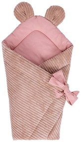 Różowy rożek niemowlęcy sztruksowy 35x65 cm – Meowbaby