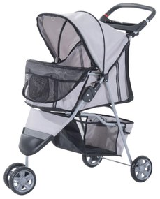 Outsunny Wózek dla Psa Kota Transporter Składany Szary do 20kg | Aosom PL