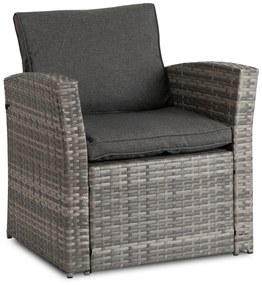 Zestaw Mebli Ogrodowych DOVER Szary Sofa Fotele Stolik Tarasowy Technorattan Nowoczesny