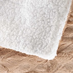 Jasnobrązowy koc z mikropluszu 180x220 cm Foxy – douceur d'intérieur