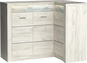 Komoda ZERI - Dąb biały / 131 cm / Bez szuflad